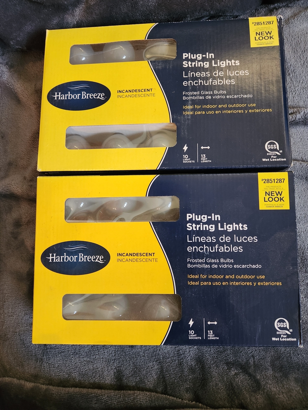 Harbor Breeze Plug-In String Lights - Yellow & Navy Packaging